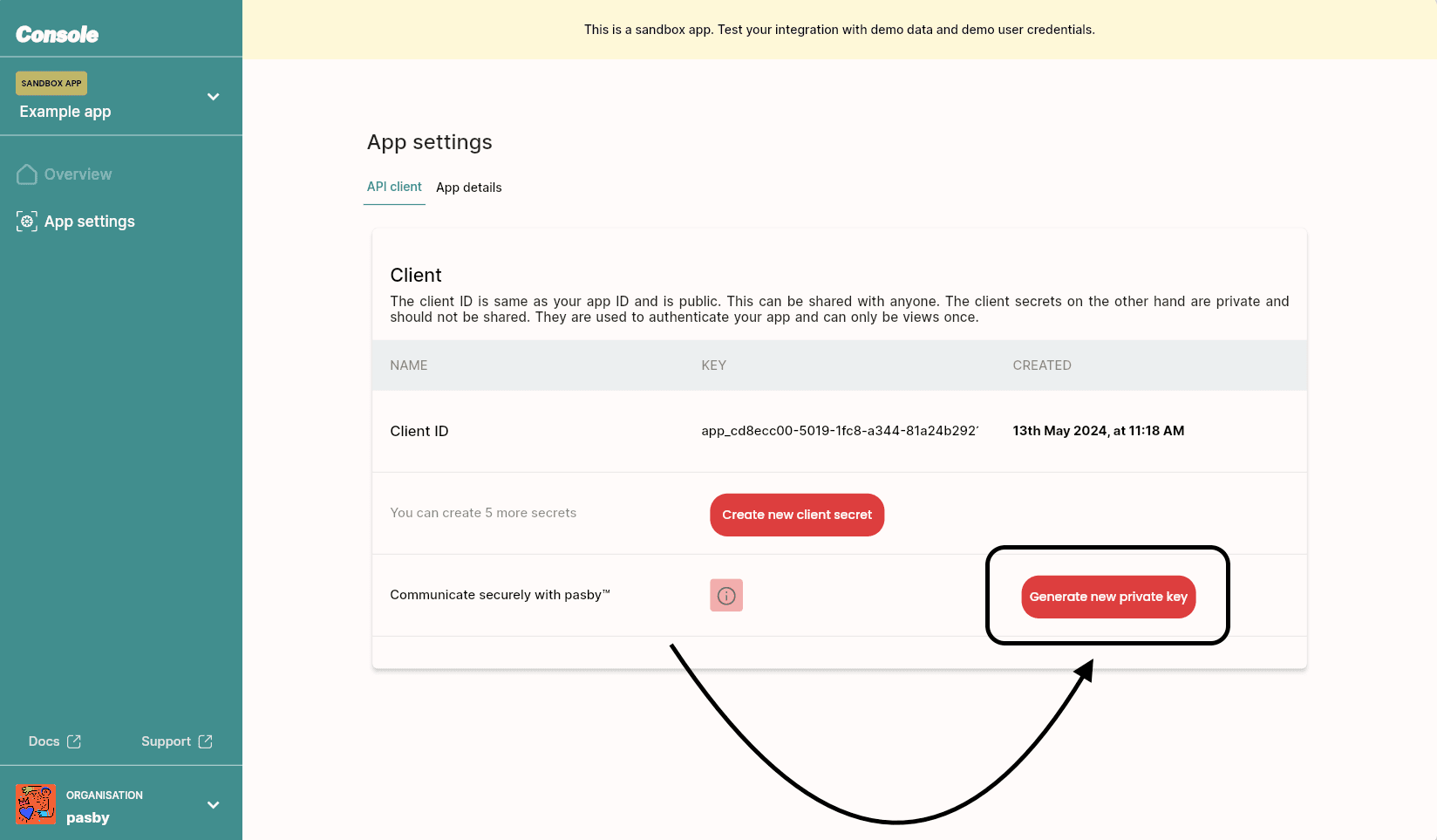 Download app service file with PEM keys
